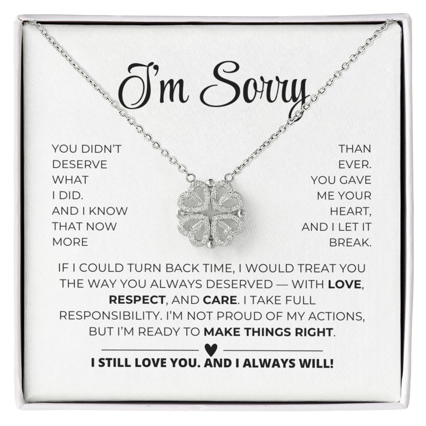 Apology Gift For Her - Magnetic Hearts Necklace