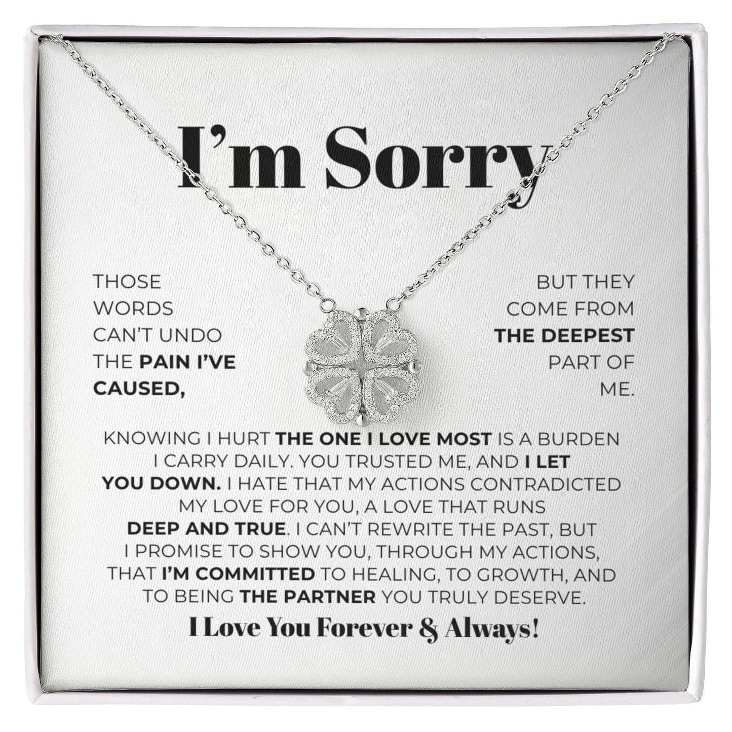 Apology Gift For Her - Magnetic Hearts Necklace