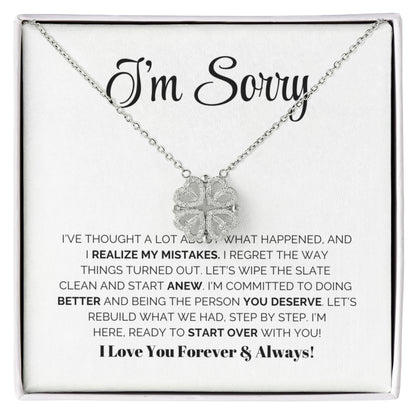 Apology Gift For Her - Let's wipe the slate  clean and start anew - Magnetic Hearts Necklace