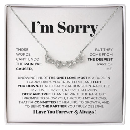 Apology Gift For Her - Magnetic Hearts Necklace