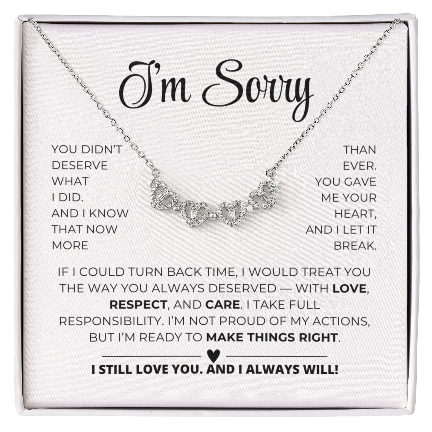 Apology Gift For Her - Magnetic Hearts Necklace