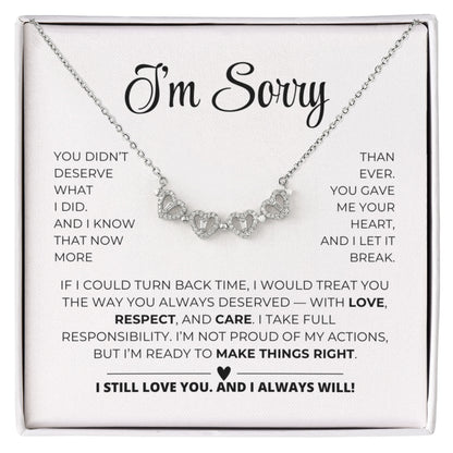 Apology Gift For Her - Magnetic Hearts Necklace