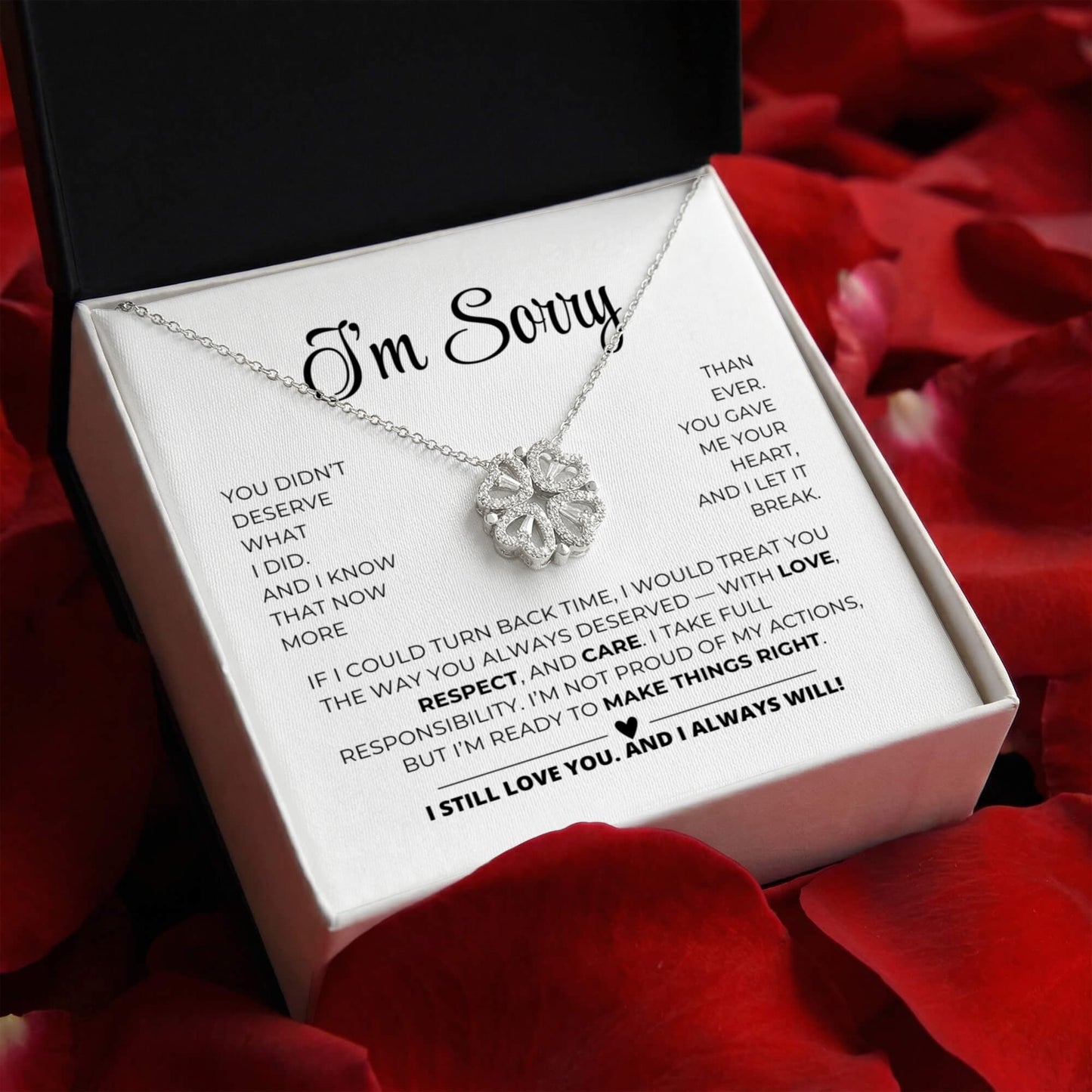 Apology Gift For Her - Magnetic Hearts Necklace