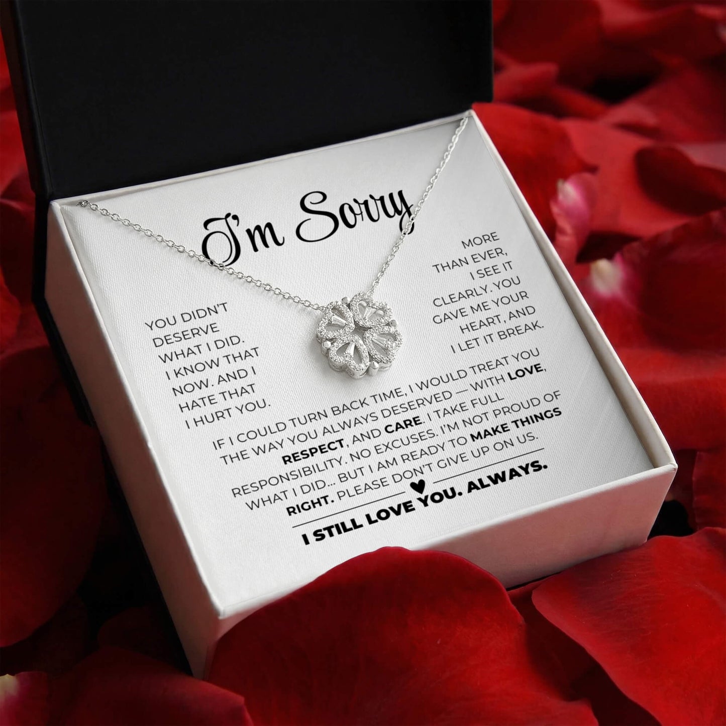 Apology Gift For Her - Magnetic Hearts Necklace