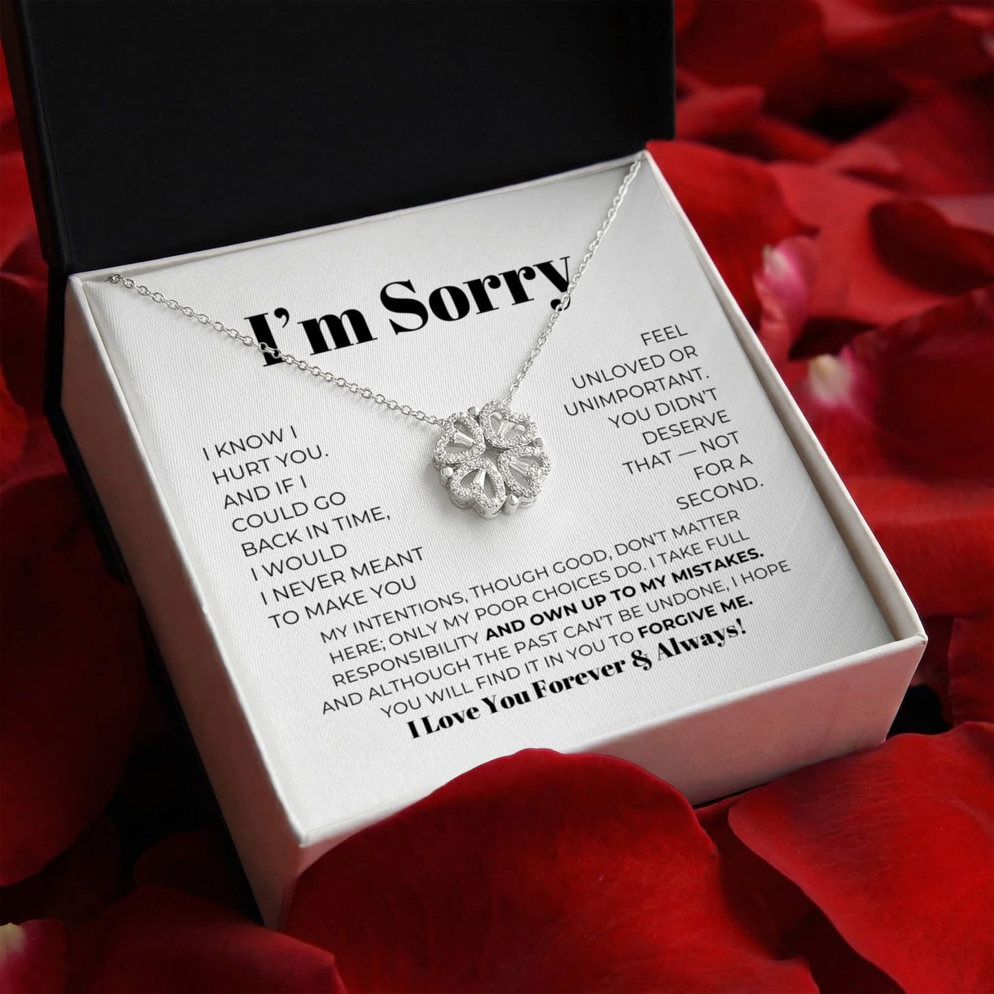 Apology Gift For Her - I Take Full Responsibility - Magnetic Hearts Necklace