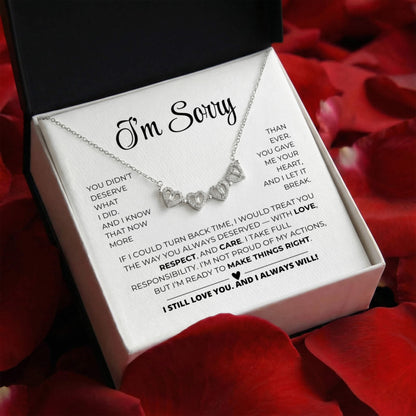 Apology Gift For Her - Magnetic Hearts Necklace
