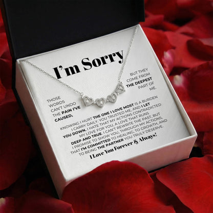 Apology Gift For Her - Magnetic Hearts Necklace
