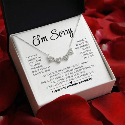 Apology Gift For Her - Magnetic Hearts Necklace