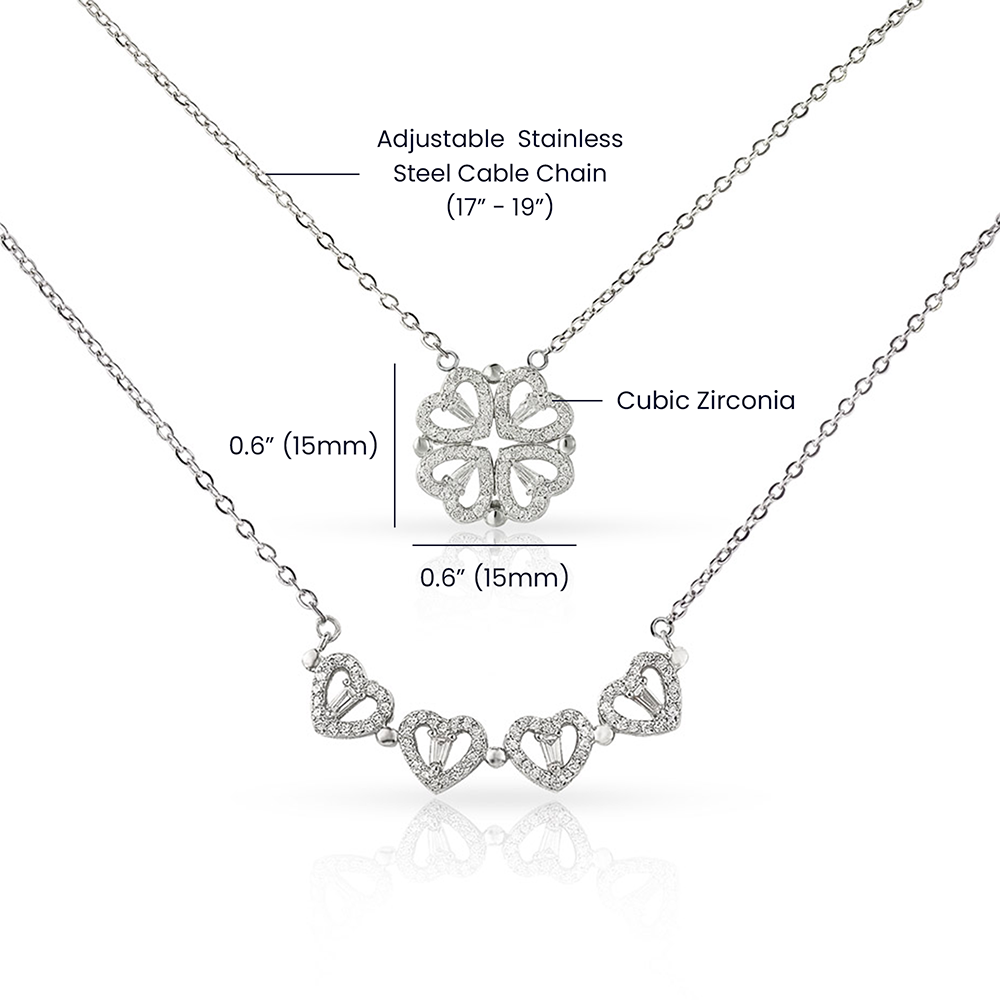 Apology Gift For Her - Magnetic Hearts Necklace
