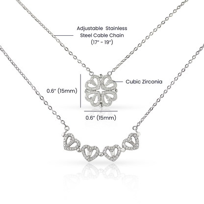 Apology Gift For Her - Magnetic Hearts Necklace