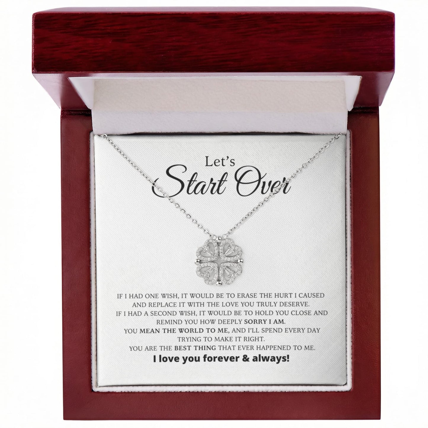 Let's Start Over - Apology Gift For Her - Magnetic Hearts Necklace
