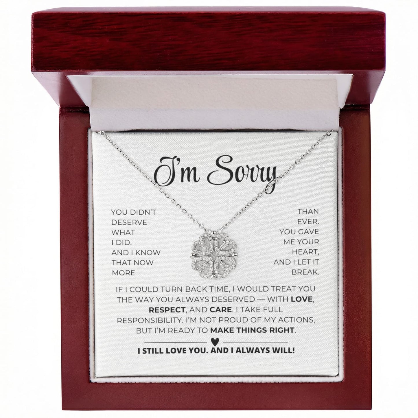 Apology Gift For Her - Magnetic Hearts Necklace