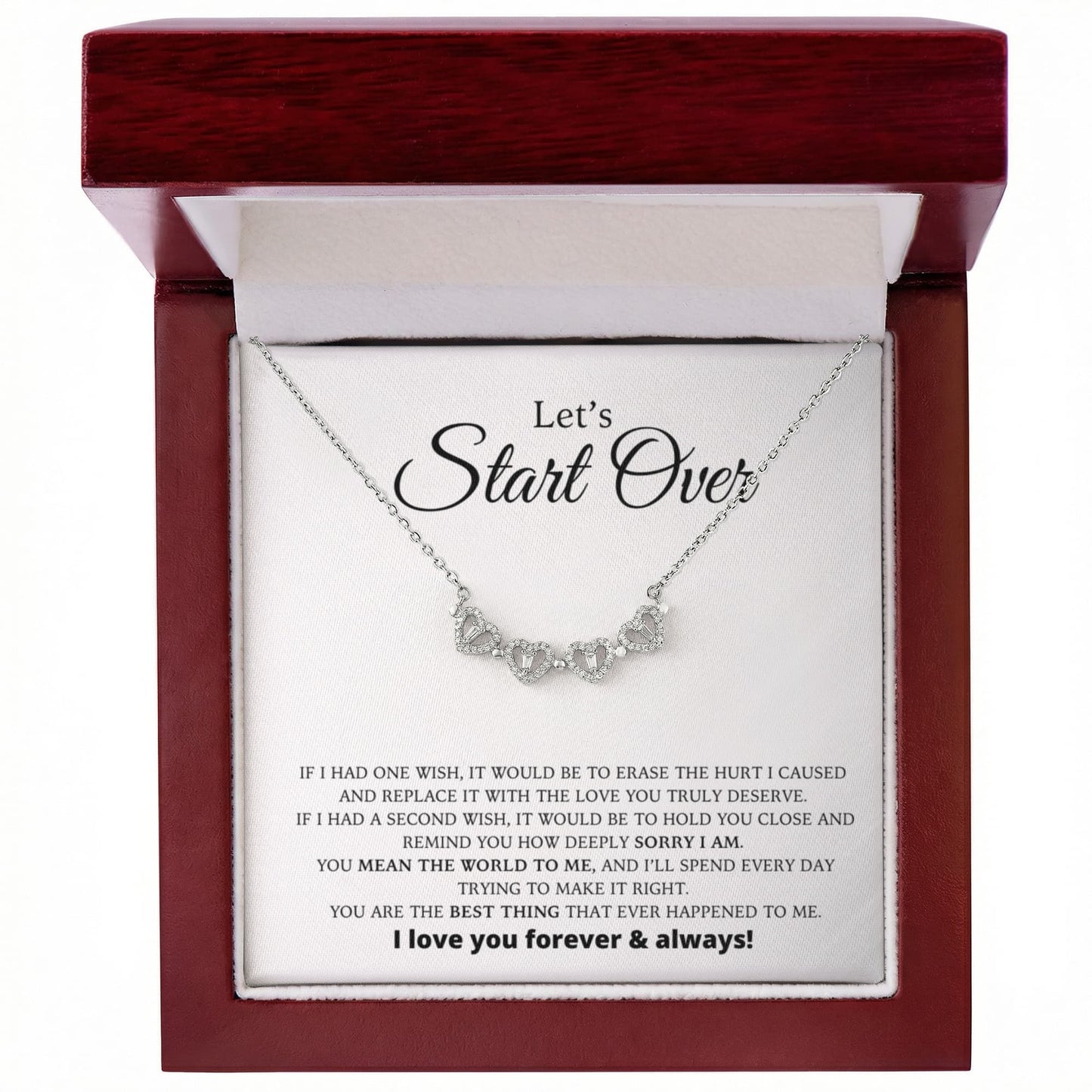 Let's Start Over - Apology Gift For Her - Magnetic Hearts Necklace