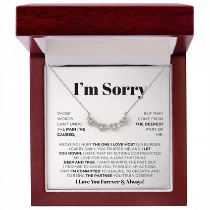 Apology Gift For Her - Magnetic Hearts Necklace