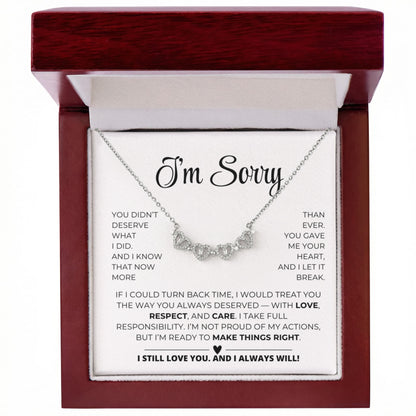 Apology Gift For Her - Magnetic Hearts Necklace