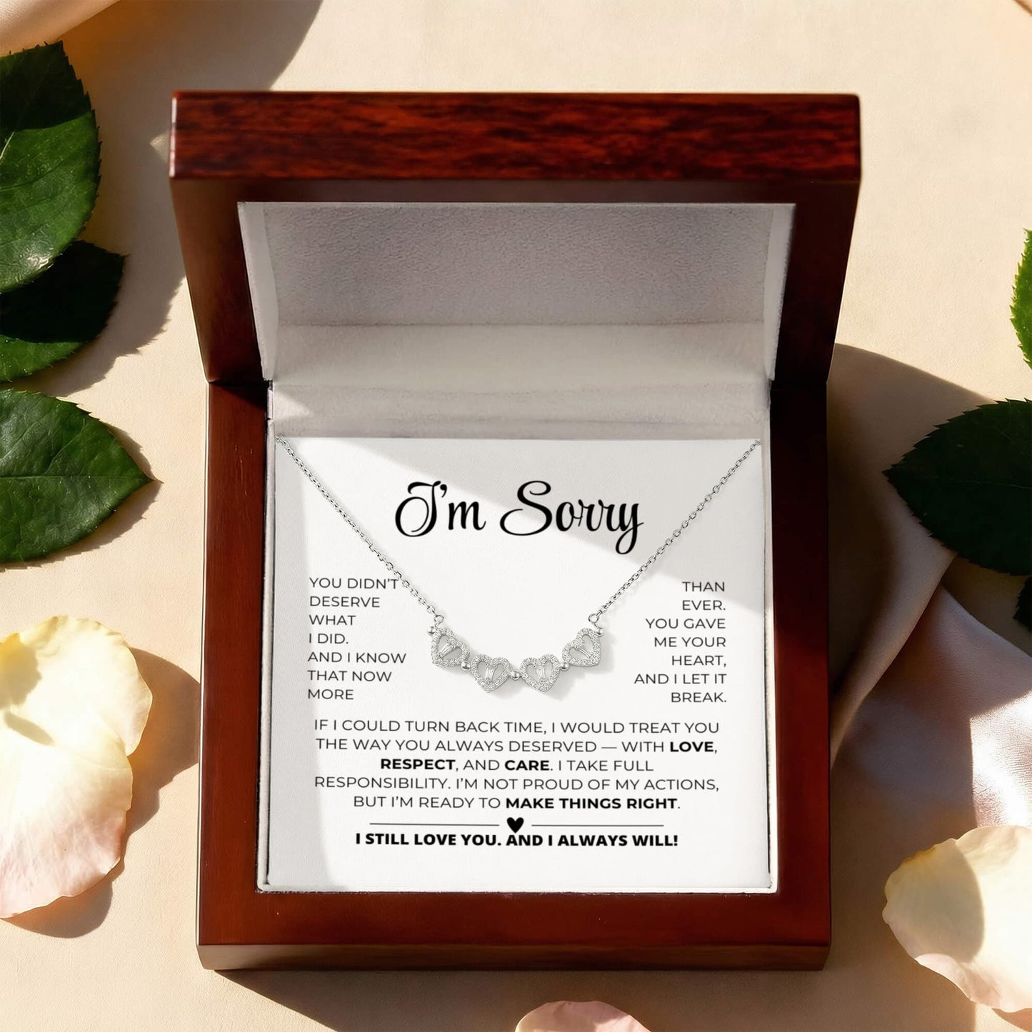 Apology Gift For Her - Magnetic Hearts Necklace