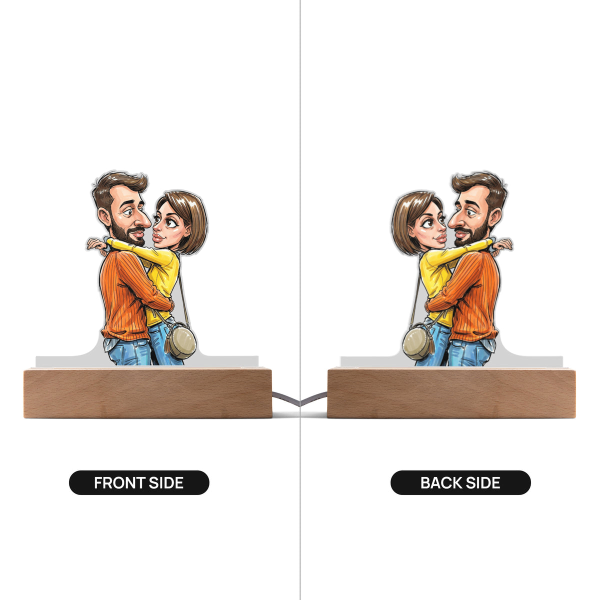 Caricature Custom Cut Printed Acrylic Plaque – Double-Sided