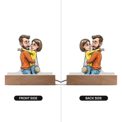 Caricature Custom Cut Printed Acrylic Plaque – Double-Sided