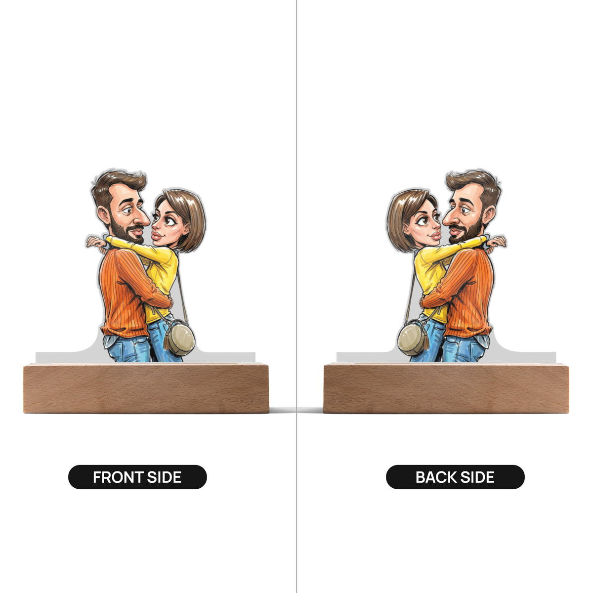 Caricature Custom Cut Printed Acrylic Plaque – Double-Sided
