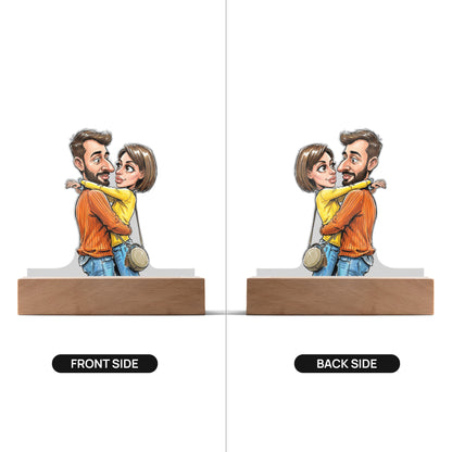Caricature Custom Cut Printed Acrylic Plaque – Double-Sided