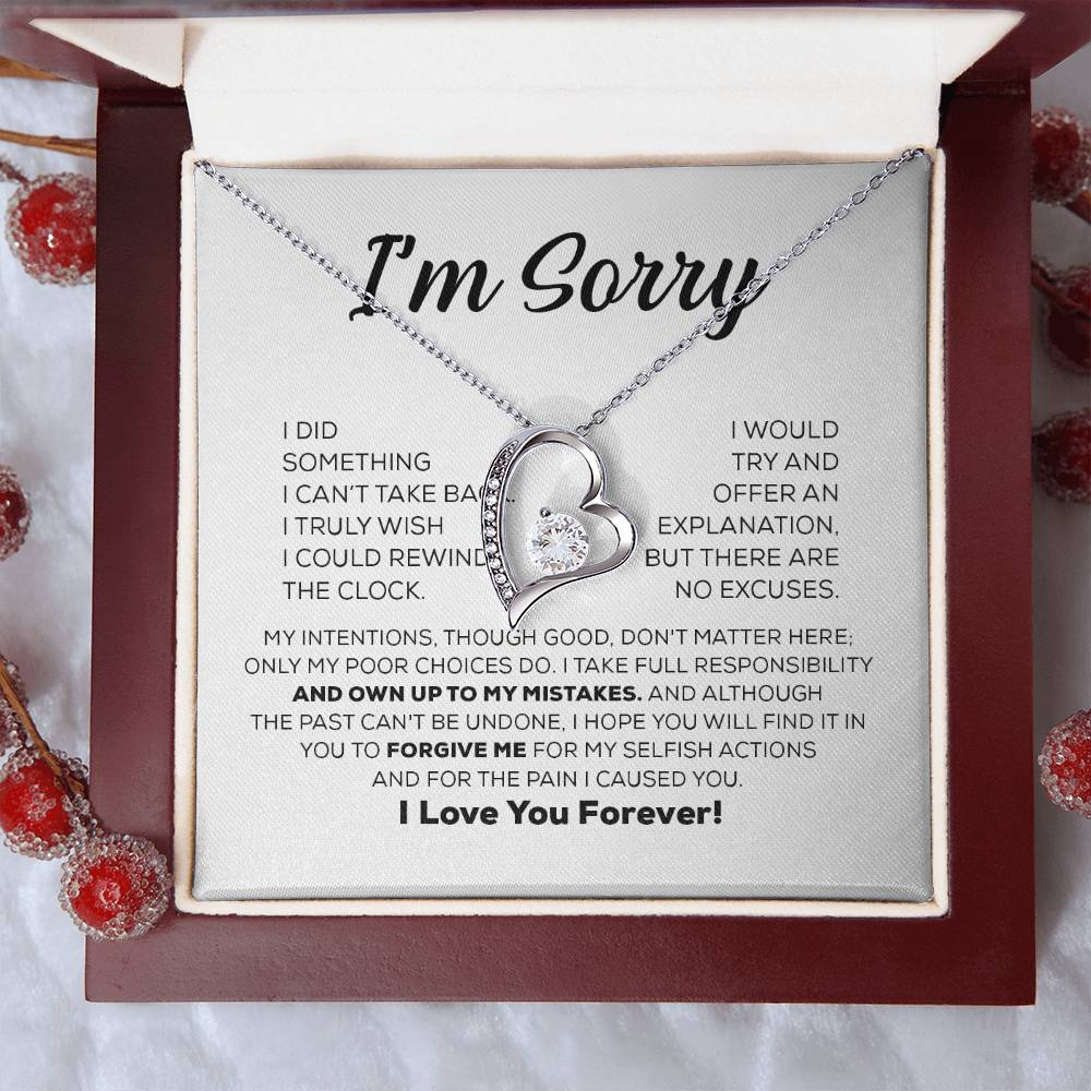 Apology Gift For Her - Own Up To My Mistakes - Forever Love Necklace