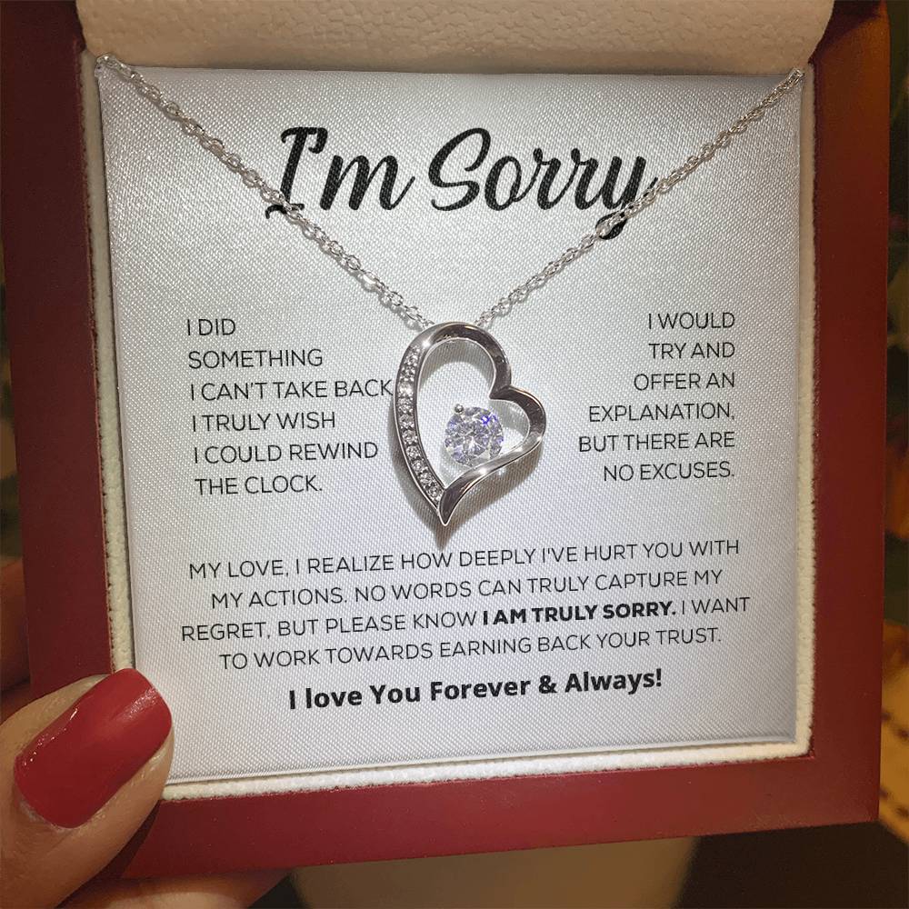 Regalo de disculpa para ella: lo siento de verdad: collar de amor eterno