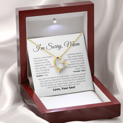 Apology Gift For Mom - Heart Of Our Family - Forever Love Necklace
