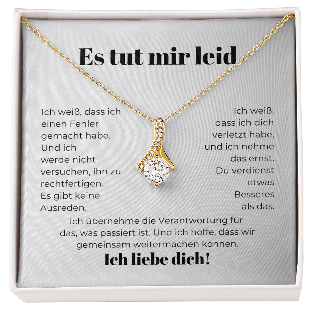 Entschuldigungsgeschenk für sie – Halskette mit einer herzlichen Nachrichtkarte