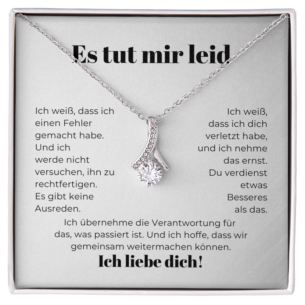 Entschuldigungsgeschenk für sie – Halskette mit einer herzlichen Nachrichtkarte