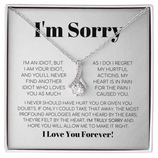 Apology Gift For Her - I Regret My Hurtful Actions - Alluring Beauty Necklace with Message Card