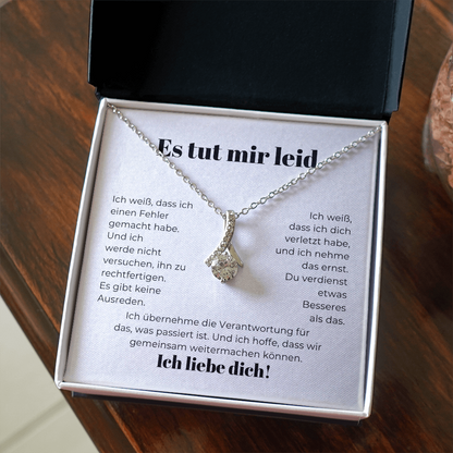 Entschuldigungsgeschenk für sie – Halskette mit einer herzlichen Nachrichtkarte