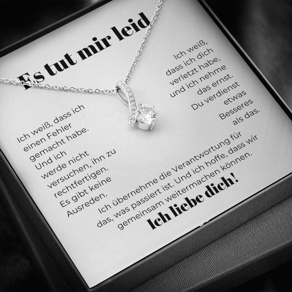 Entschuldigungsgeschenk für sie – Halskette mit einer herzlichen Nachrichtkarte