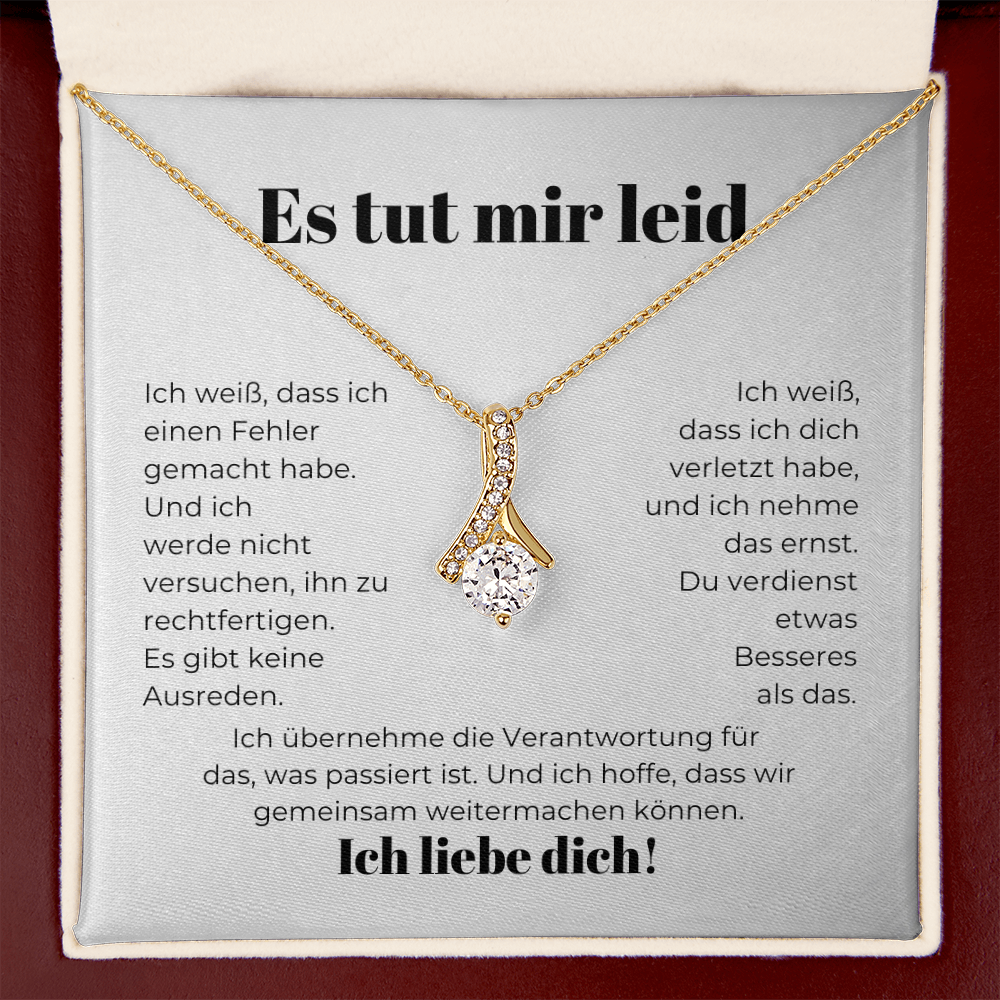 Entschuldigungsgeschenk für sie – Halskette mit einer herzlichen Nachrichtkarte