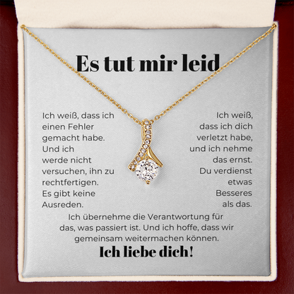 Entschuldigungsgeschenk für sie – Halskette mit einer herzlichen Nachrichtkarte