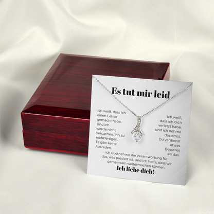 Entschuldigungsgeschenk für sie – Halskette mit einer herzlichen Nachrichtkarte