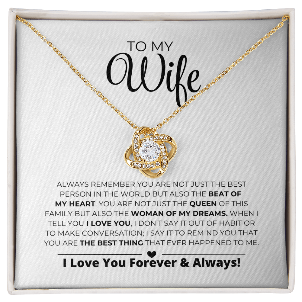 To My Wife - Women Of My Dreams - Love Knot Necklace