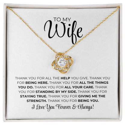 To My Wife - Thank You - Love Knot Necklace