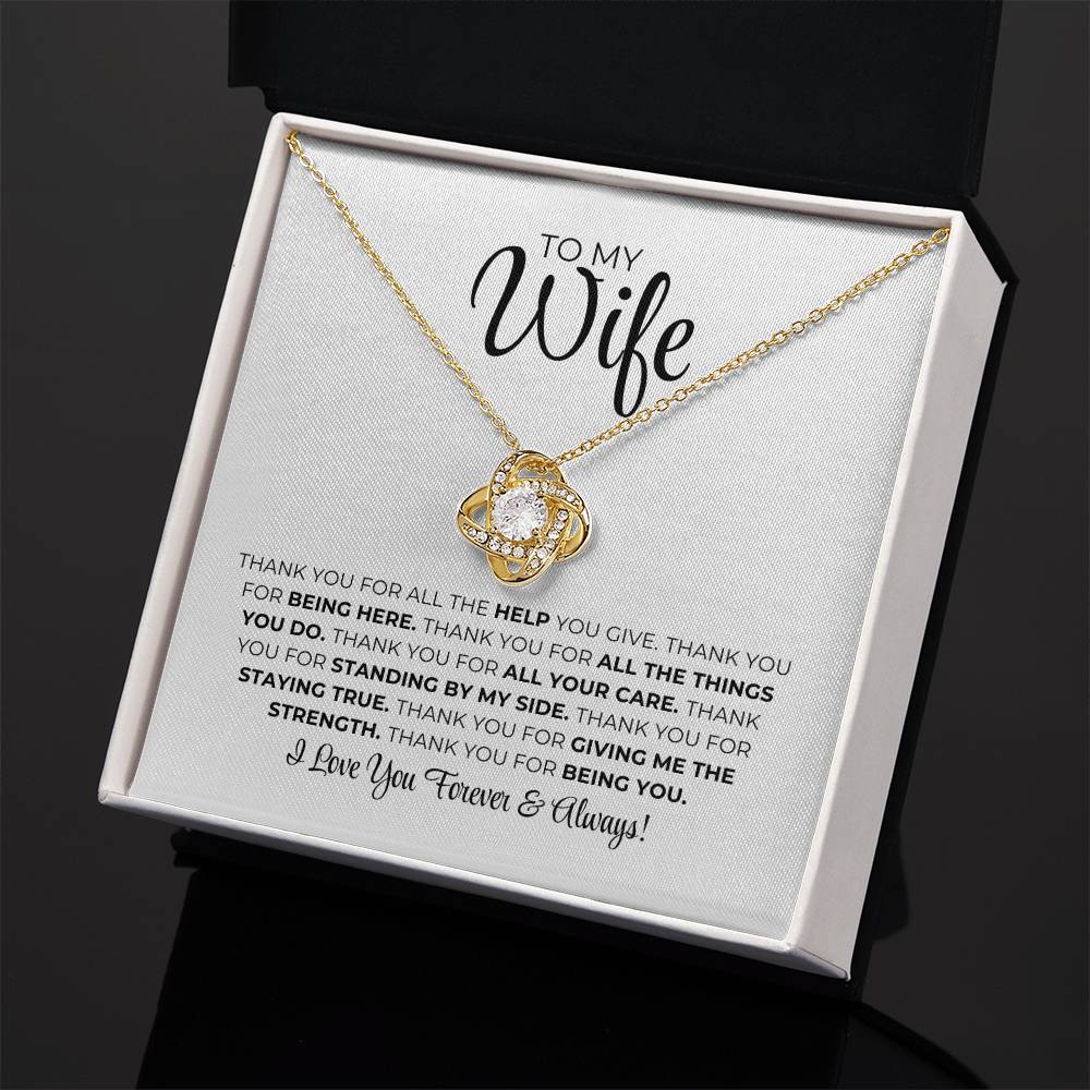To My Wife - Thank You - Love Knot Necklace
