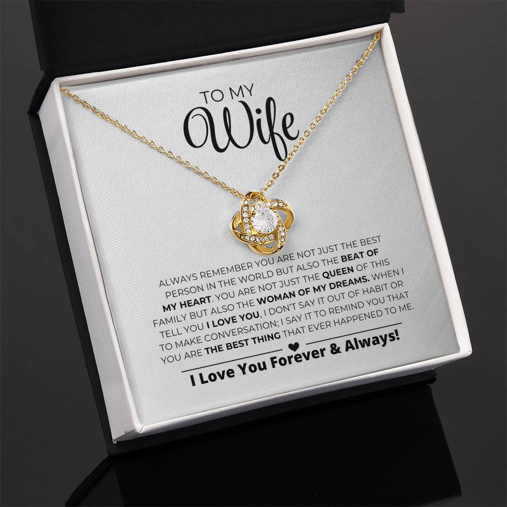 To My Wife - Women Of My Dreams - Love Knot Necklace