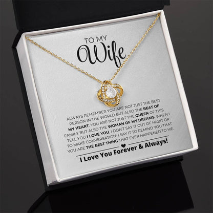 To My Wife - Women Of My Dreams - Love Knot Necklace