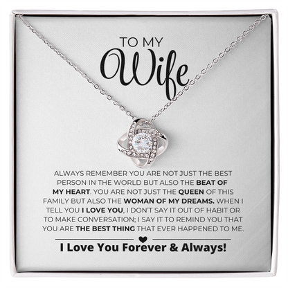 To My Wife - Women Of My Dreams - Love Knot Necklace