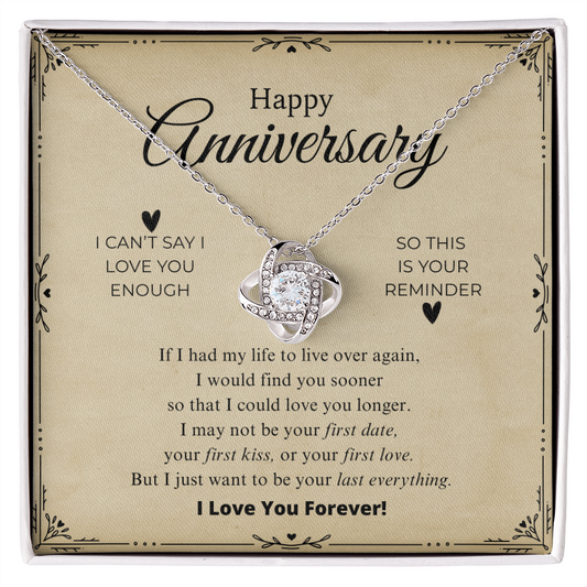 Anniversary Gift For Her - Love Knot Necklace