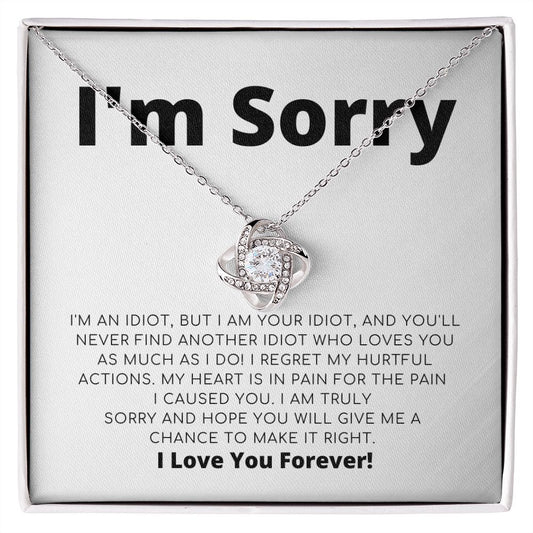 Apology Gift For Her - I Regret My Hurtful Actions - Love Knot Necklace