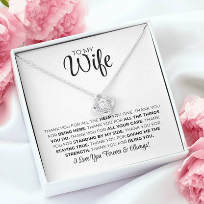 To My Wife - Thank You - Love Knot Necklace