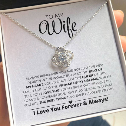 To My Wife - Women Of My Dreams - Love Knot Necklace