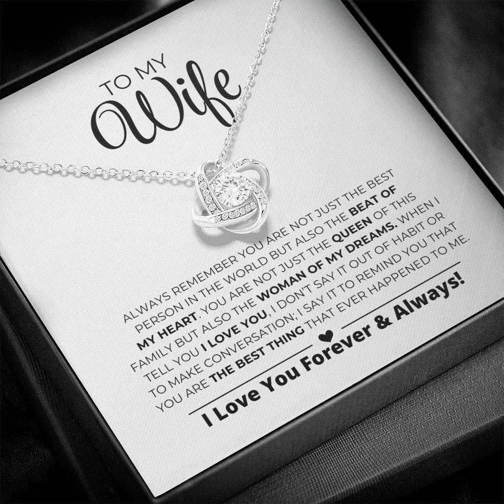 To My Wife - Women Of My Dreams - Love Knot Necklace