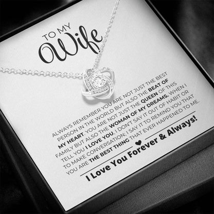 To My Wife - Women Of My Dreams - Love Knot Necklace