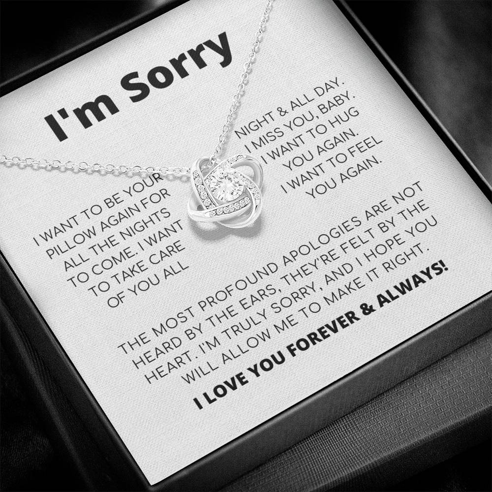 Apology Gift For Her - I Want To Feel You Again - Love Knot Necklace