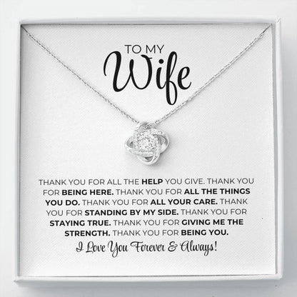 To My Wife - Thank You - Love Knot Necklace