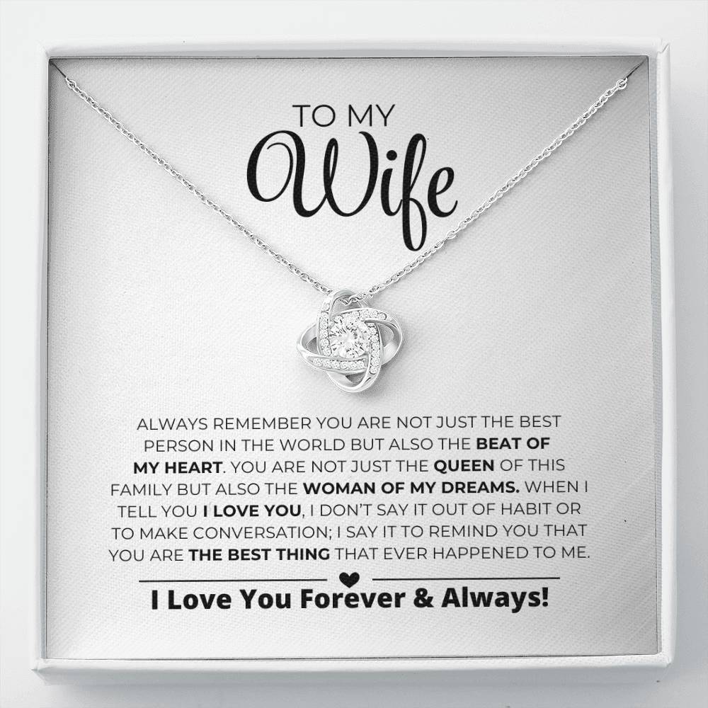 To My Wife - Women Of My Dreams - Love Knot Necklace